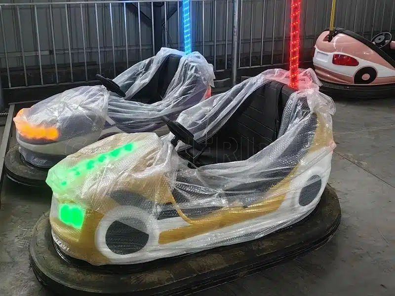 Ceiling bumper cars by carnee rides manufacturer ready for shipping, colorful designs, and efficient packing for safe delivery