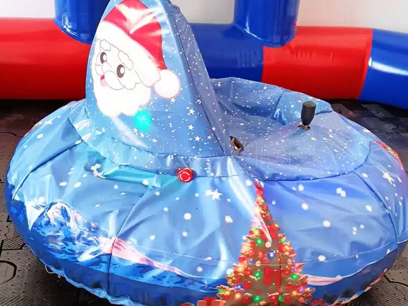 Christmas themed inflatable bumper car, customized inflatable dodgem ride for holiday events and winter festivals