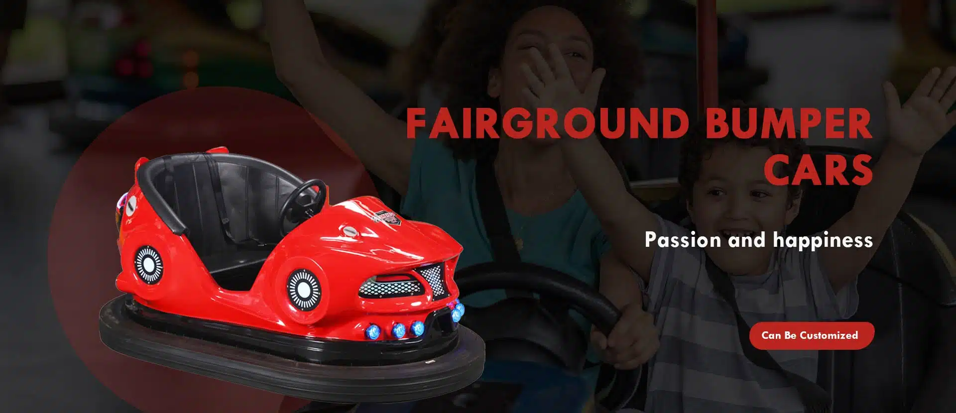 Fairground bumper cars ride for amusement parks and indoor playgrounds