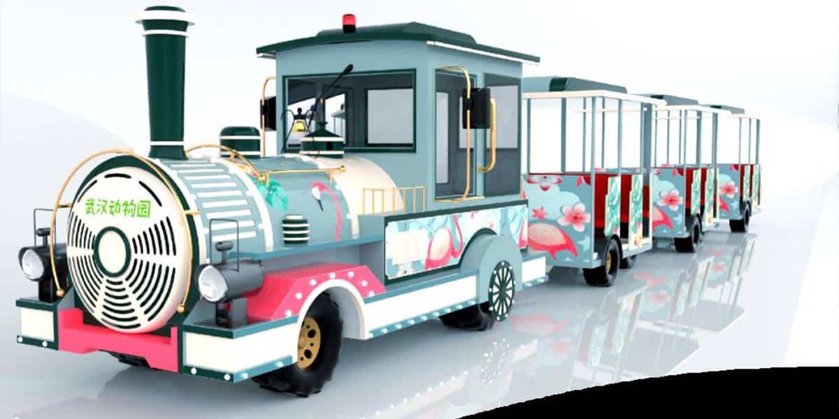 Flamingo theme trackless train for zoo park, scenic area and family tourist attractions